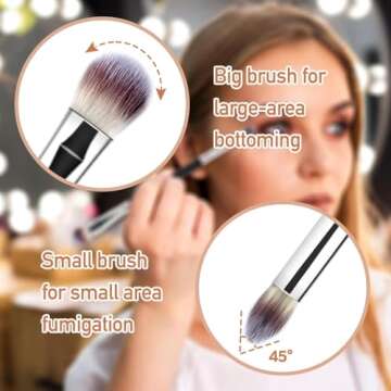 MUIIGOOD 3Pcs Eyeshadow Brush Eye Makeup Brush Professional Blending Eyeshadow Makeup Brushes for Concealer Eyebrows Eyeliner Soft Hairs Makeup Tool