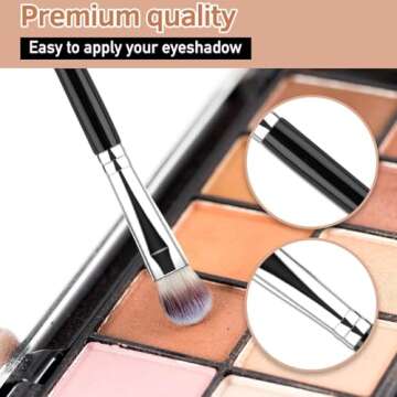 MUIIGOOD 3Pcs Eyeshadow Brush Eye Makeup Brush Professional Blending Eyeshadow Makeup Brushes for Concealer Eyebrows Eyeliner Soft Hairs Makeup Tool
