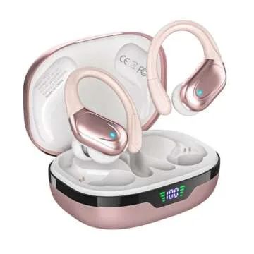 Bcaikair Wireless Earbuds - Sports Bluetooth Headphones with 80HR Playtime, Noise Canceling, and LED...