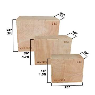 JacMok 3-in-1 Wooden Plyometric Box for Effective Training