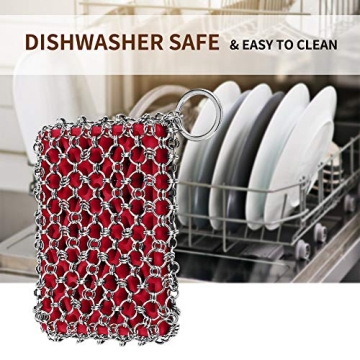 Herda 316L Cast Iron Scrubber Large Chainmail Cleaner