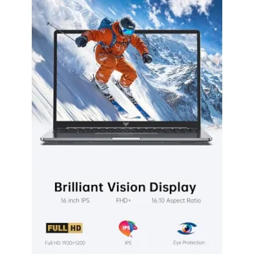 16.0-inch Laptop, 16GB DDR4 512GB SSD Gaming Laptop, Windows 11 Laptop with Intel 12th Quad-Core Processor(Up to 3.6GHz), 1920P FHD Display, Metal Shell, WiFi 6, USB3.2, Type_C, Long Battery Life