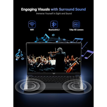 16.0-inch Laptop, 16GB DDR4 512GB SSD Gaming Laptop, Windows 11 Laptop with Intel 12th Quad-Core Processor(Up to 3.6GHz), 1920P FHD Display, Metal Shell, WiFi 6, USB3.2, Type_C, Long Battery Life