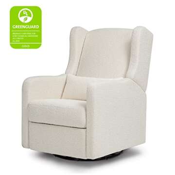 DaVinci Carter's Arlo Recliner and Swivel Glider in Ivory Boucle, Greenguard Gold Certified