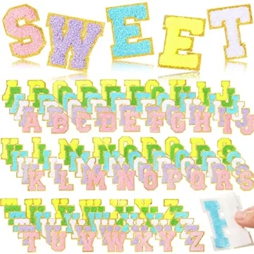 156 Pcs Chenille Letter Patches - Vibrant, Glittery, and Versatile