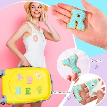 Vibrant Chenille Letter Patches for Personalized Crafting