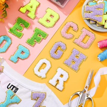 Vibrant Chenille Letter Patches for Personalized Crafting