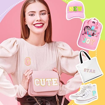 Vibrant Chenille Letter Patches for Personalized Crafting