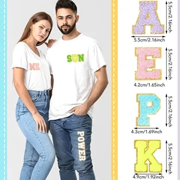 Vibrant Chenille Letter Patches for Personalized Crafting