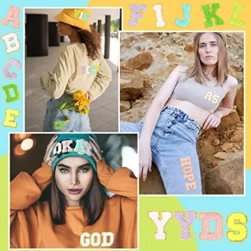 Vibrant Chenille Letter Patches for Personalized Crafting