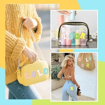 Vibrant Chenille Letter Patches for Personalized Crafting