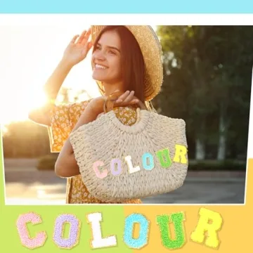 Vibrant Chenille Letter Patches for Personalized Crafting