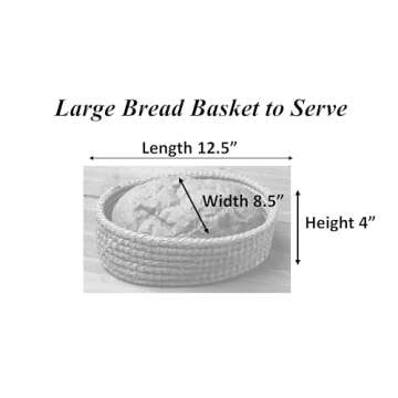 Bread Warmer Basket with Stone - Bread Baskets for Serving Rolls Warming Tortilla, Gift for Bakers Sourdough, Hostess Gifts New Home, Mom Dad Birthday