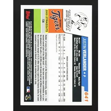 2006 Topps #641 Justin Verlander Rookie Card for Collectors