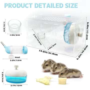 Kathson Dwarf Hamster Cage - Mini Habitat for Small Pets