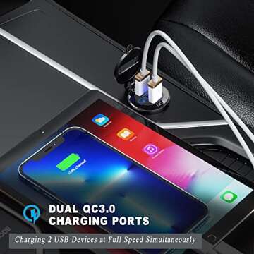 Fast Charging PD Type C Car Charger with Touch Switch
