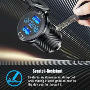 Fast Charging PD Type C Car Charger with Touch Switch