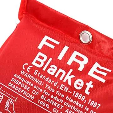 Parcil Distribution PD-452 Emergency Fire Blanket Car Emergency Kit Fire Extinguisher for Home & Kitchen, Woven Fiberglass Household Essentials, Chemical Free, No Mess, Heat Resistant Blanket, Large