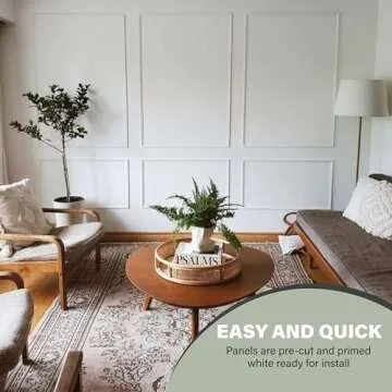 Accent Wall Molding Kit for Interior Wall Moulding Decor | Wainscoting Paneling Kit | Pre Made Wainscotting Kit | (NOT Peel & Stick) Use Instructions to Choose Quantity Needed (1 TOP 1 Bottom)