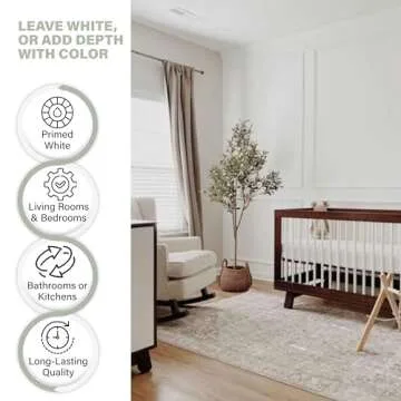 Accent Wall Molding Kit for Interior Wall Moulding Decor | Wainscoting Paneling Kit | Pre Made Wainscotting Kit | (NOT Peel & Stick) Use Instructions to Choose Quantity Needed (1 TOP 1 Bottom)