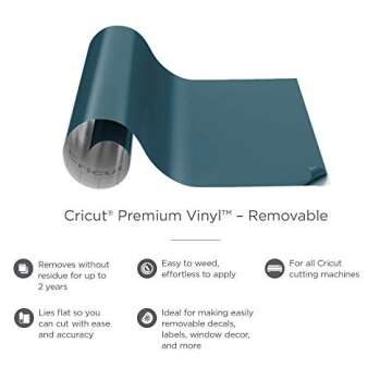 Cricut Premium Vinyl Removable for All Cricut Cutting Machines, No Residue Vinyl for DIY Crafts, Wall Decals, Stickers, In-House Decor and More, Marine