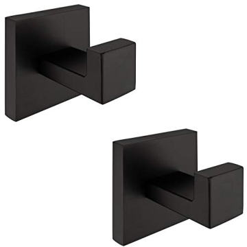 Nolimas 2 Pack Matte Black Towel Hook - Stylish & Durable Wall Hooks