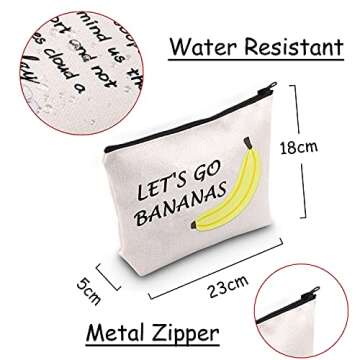 JXGZSO Banana Lover Gift Funny Banana Gift Tropical Fruit Lover Gift Let's Go Bananas Cosmetic Stora...