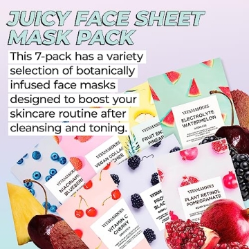 Vitamasques Face Masks Skincare Sheet Kit 7-Pack