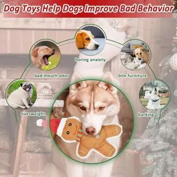 LECHONG Christmas Dog Toys - Fun 4-Piece Squeaky Set