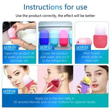 PASNOWFU Ice Cube Face Roller, Eyes and Neck, Brighten Skin & Enhance Your Natural Glow, Reusable Facial Treatment, Ice Cube Roller to Tighten Skin & De-Puff Eye Area, Cryotherapy for Face Ice(Purple)