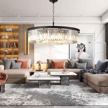 GMlixin Large Crystal Chandelier for Modern Homes