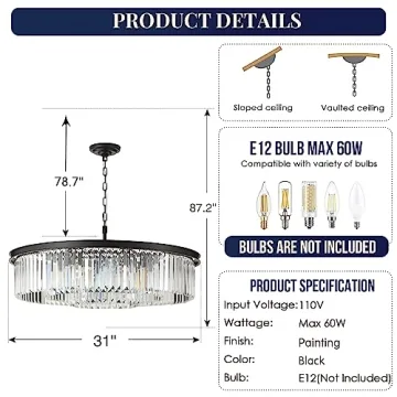 GMlixin Large Crystal Chandelier for Modern Homes