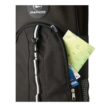 Phantom Aquatics Rapido Snorkeling Backpack with Shoulder Strap - Fits Snorkel Mask Fin Snore Set and More - Ideal Snorkel Travel Bag, Snorkeling Gear Equipment and Water Sports (Black, One Size)