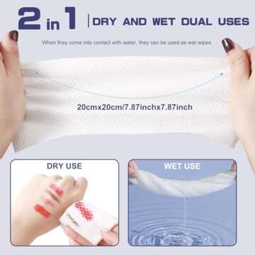 Disposable Face Towel, 100 Count Face Clean Towels, for Washing Soft Cotton Dry Wipes Facial Cloths Towelettes for Washing and Drying, Facial Tissue for Cleansing, Skincare and Makeup Remover