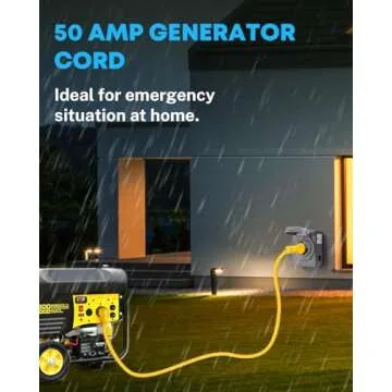 Kohree 50 Amp RV Extension Cord 25FT Heavy Duty Generator Cord, 50 Amp RV Power Cord with Grip Handle, NEMA 14-50P to SS2-50R Twist Lock, 30M/50F Adapter Included, ETL Listed