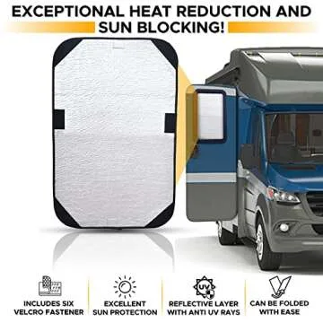 EcoNour RV Door Window Shade | Trailer RV Skylight Covering for Total UV Protection | Foldable Windo...
