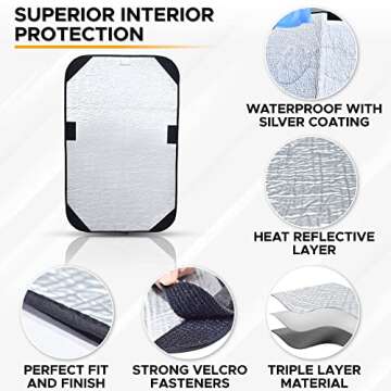 EcoNour RV Door Window Shade | Trailer RV Skylight Covering for Total UV Protection | Foldable Window Sunshade | RV Blinds for Camper Windows | RV Camping Accessories for Travel Trailer | 16" x 25"