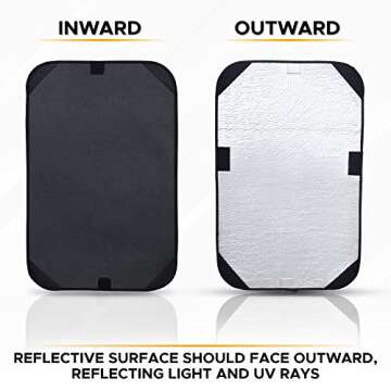 EcoNour RV Door Window Shade | Trailer RV Skylight Covering for Total UV Protection | Foldable Window Sunshade | RV Blinds for Camper Windows | RV Camping Accessories for Travel Trailer | 16" x 25"