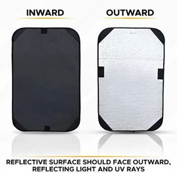 EcoNour RV Door Window Shade | Trailer RV Skylight Covering for Total UV Protection | Foldable Window Sunshade | RV Blinds for Camper Windows | RV Camping Accessories for Travel Trailer | 16" x 25"