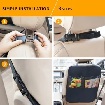 Durable Kick Mats with Organizer for Car Seat Protection