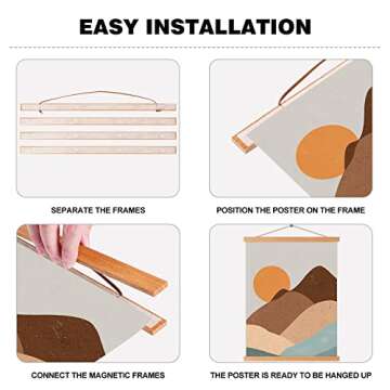 Benjia 20x30 20x28 Poster Frame, Magnetic Light Wood Frame Hanger for Photo Picutre Canvas Artwork Art Print Wall Hanging (1 Pack, 20")