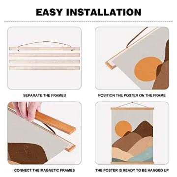 Benjia 20x30 20x28 Poster Frame, Magnetic Light Wood Frame Hanger for Photo Picutre Canvas Artwork Art Print Wall Hanging (1 Pack, 20")