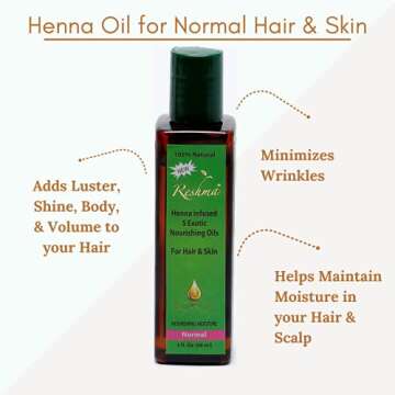 Reshma Beauty Henna Oil for Normal Hair and Skin Hydrating Scalp and Hair Oil Ayurvedic Ingredients ...