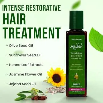 Reshma Beauty Henna Oil for Normal Hair and Skin Hydrating Scalp and Hair Oil Ayurvedic Ingredients for Healthy Hair and Skin For Curly Hair, Straight Hair, and Wavy Hair Anti Frizz Oil (Pack Of 12)