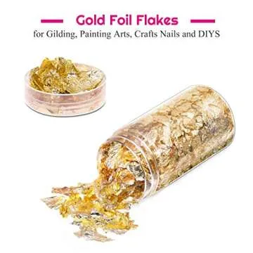 Elegant Gold Flakes for Crafting – Paxcoo 15 Grams Gold Foil for Resin & Nail Art
