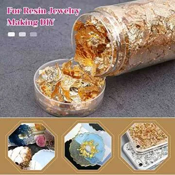 Paxcoo 15 Grams Gold Flakes for Resin and Nail Art