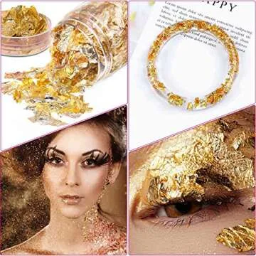 Paxcoo 15 Grams Gold Flakes for Resin and Nail Art