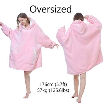 Kipswiza Oversized Wearable Blanket Sherpa Fleece Thick Warm Hoodie Blanket Giant Hooded Sweatshirt ...