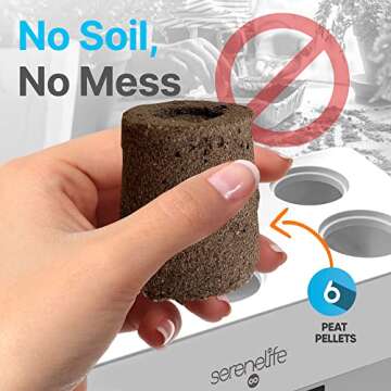 Hydroponic Herb Garden 6 Pods, Indoor Herb Garden Kit, Seed Pod, Indoor Garden, Full-Spectrum Grow Light, Adjustable Height, Hydroponic Indoor Garden, Smart Indoor Plant system