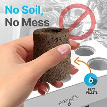 Hydroponic Herb Garden 6 Pods, Indoor Herb Garden Kit, Seed Pod, Indoor Garden, Full-Spectrum Grow Light, Adjustable Height, Hydroponic Indoor Garden, Smart Indoor Plant system